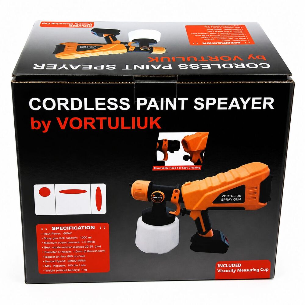 Vortuliuk Cordless Paint Sprayer Handheld Electric Spray Gun Open Box